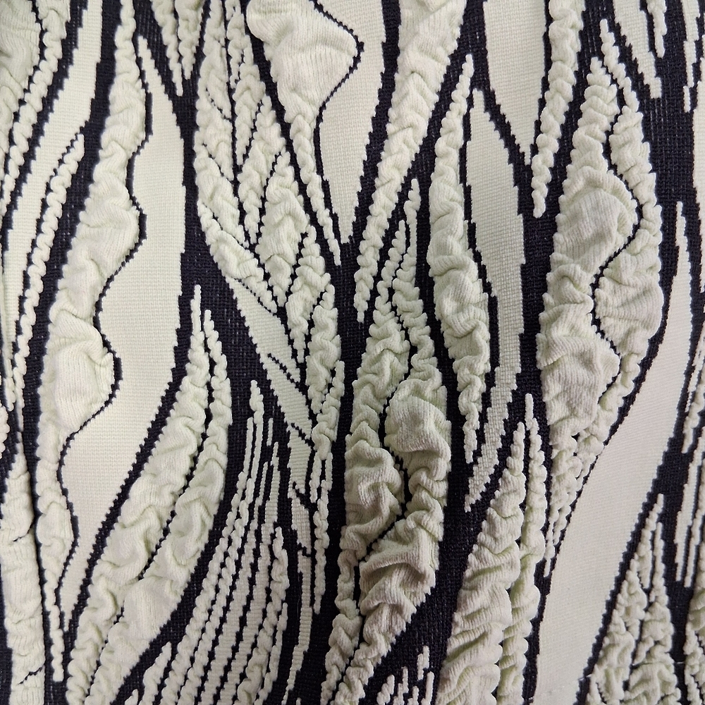 Cropped Zip Jacket Abstract Leaf Pattern Size Xs … - image 5